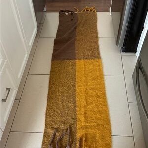 Brown and Yellow Colorblock Scarf long 8ft
